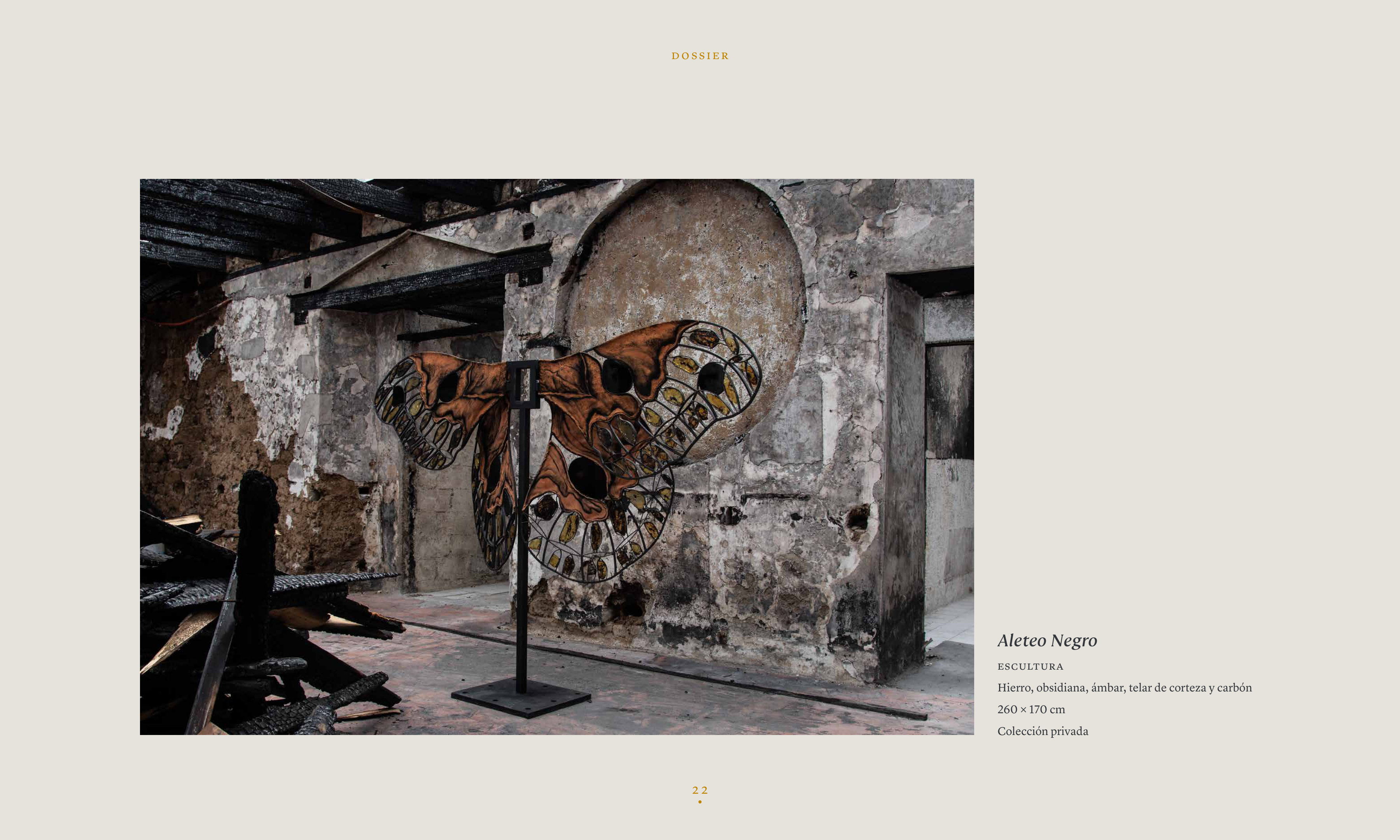 Aleteo Negro — escultura mariposa